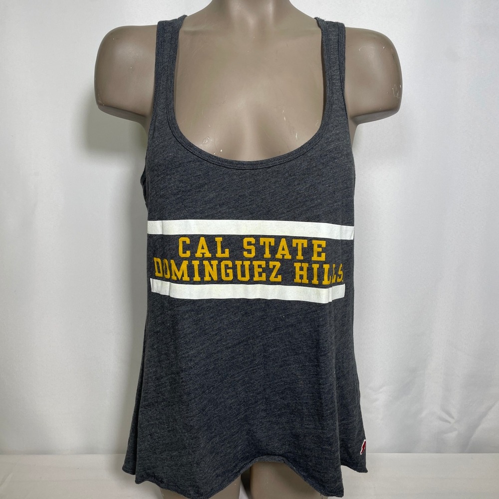 Cal State Dominguez Hills League Charcoal Heather Racerback Tank Top Women's XL